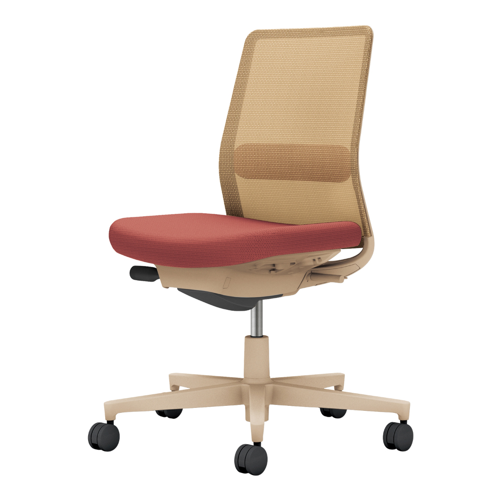 背：ソフトベージュ／座・ランバー： パーシアンレッド