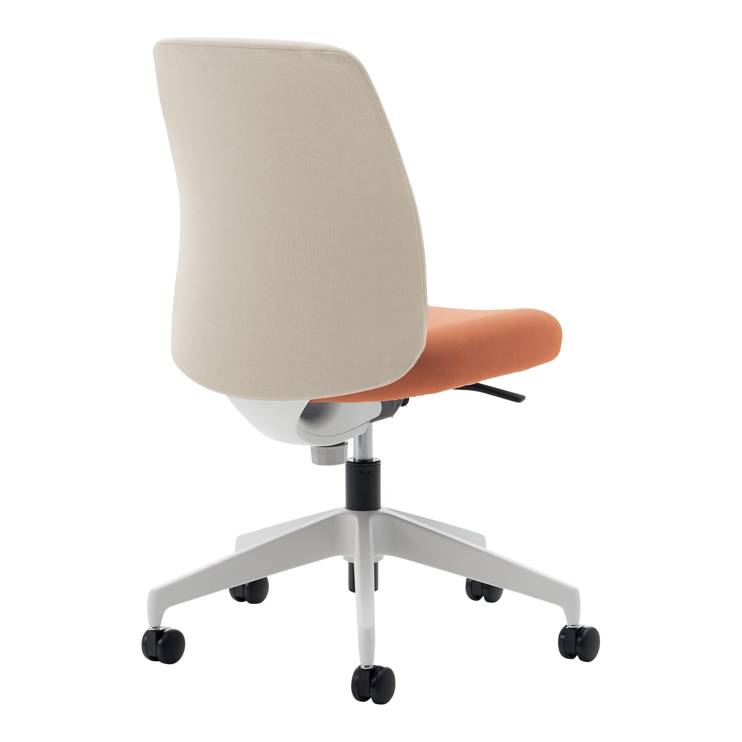 ホワイトグレー樹脂脚／背座別色／背ホワイトブラウン／座ペールテラコッタ