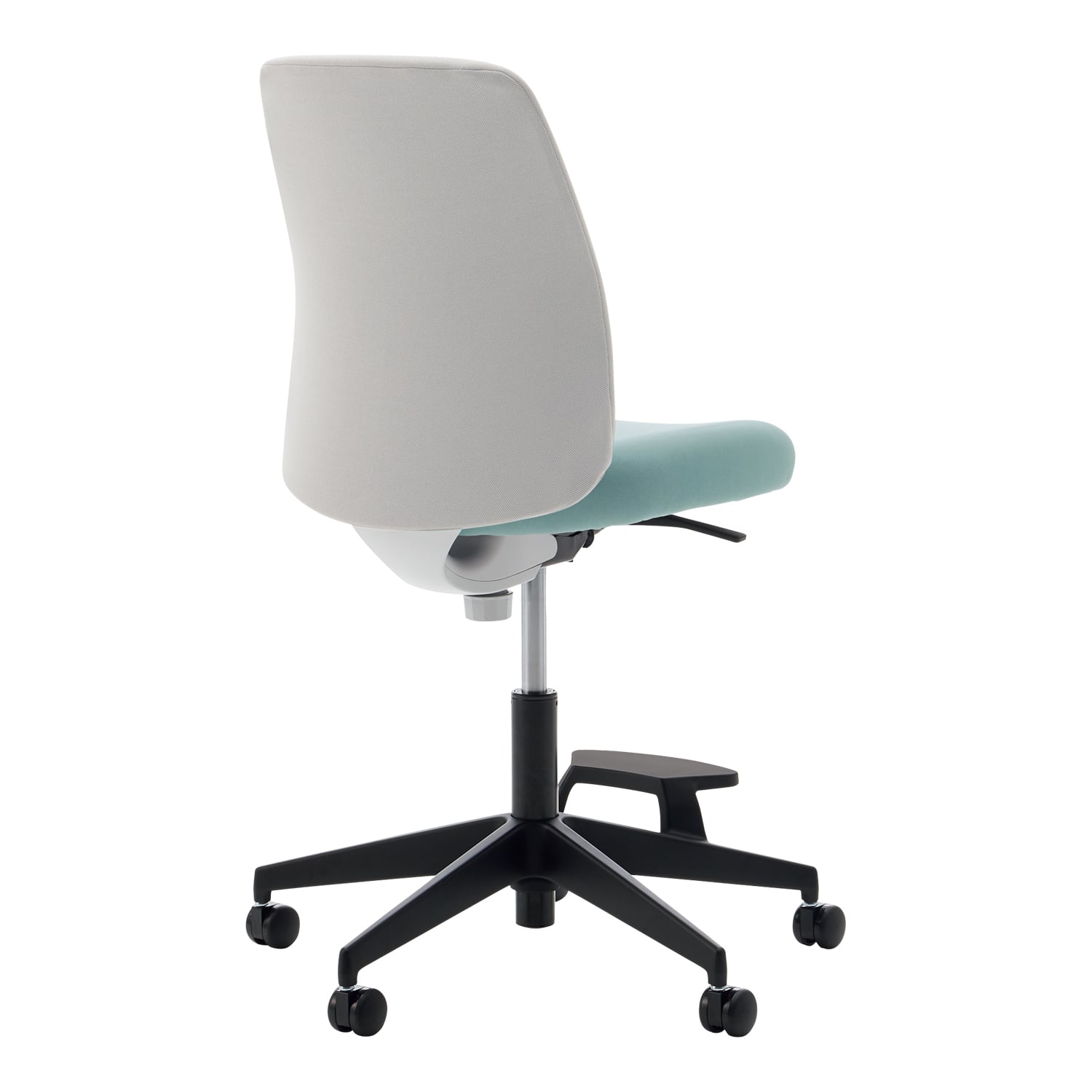 ブラック樹脂脚/背座別色/背ライトグレー/座ホワイトターコイズ