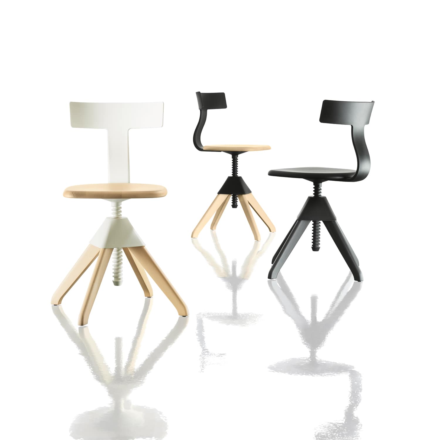 Back・Joint・Screw：White × Seat・Legs：Natural