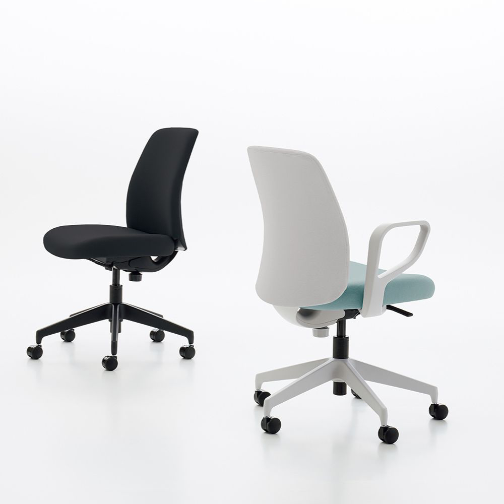 ホワイトグレー樹脂脚/背座別色/背ライトグレー/座ホワイトターコイズ