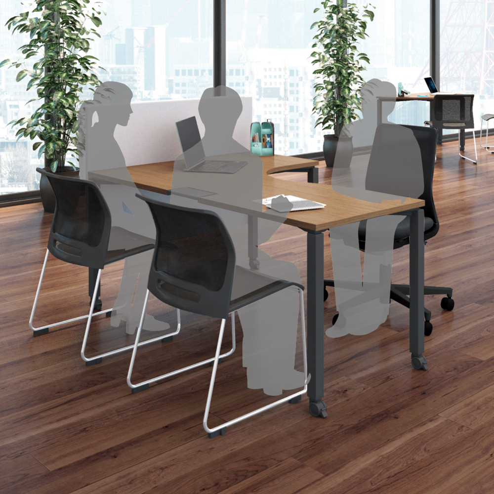 天板ナチュラルオーク／脚ホワイト