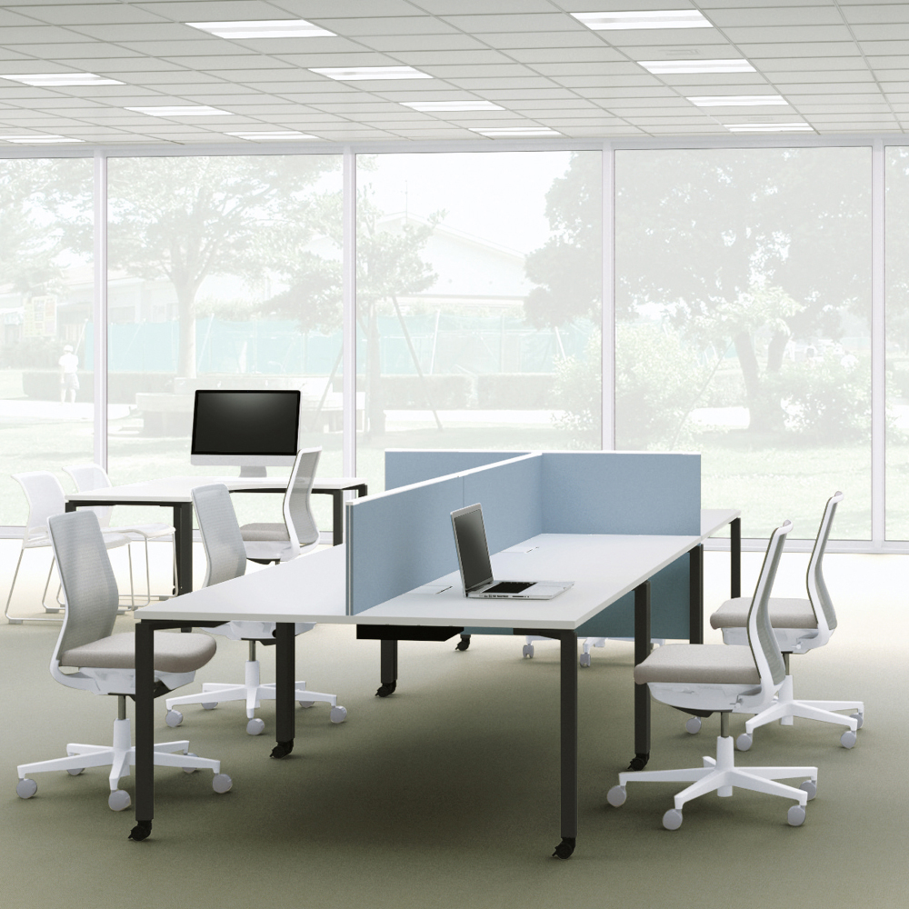 天板ナチュラルオーク／脚ホワイト