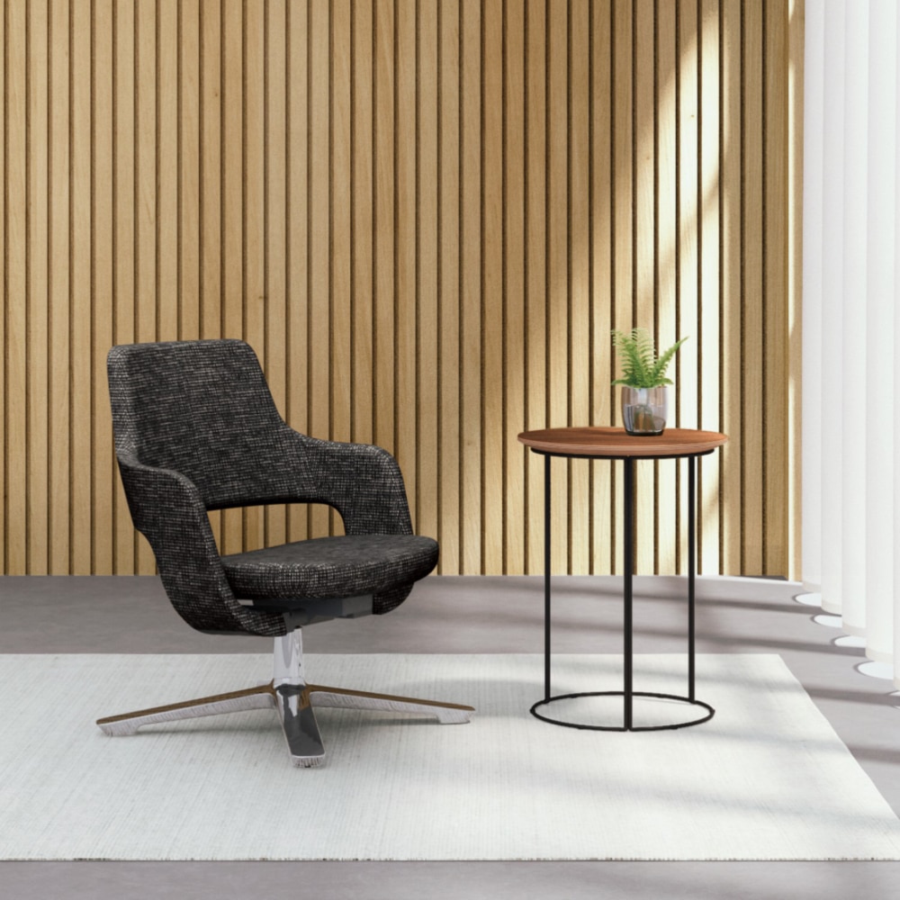 天板チャコール/脚ホワイト