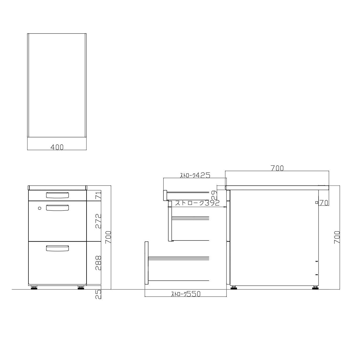 天板ラスティックミディアム／本体ブラック