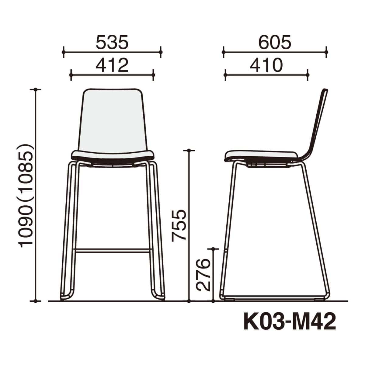 背座パーシアンレッド／座パッド(レザー)ブライトグレー