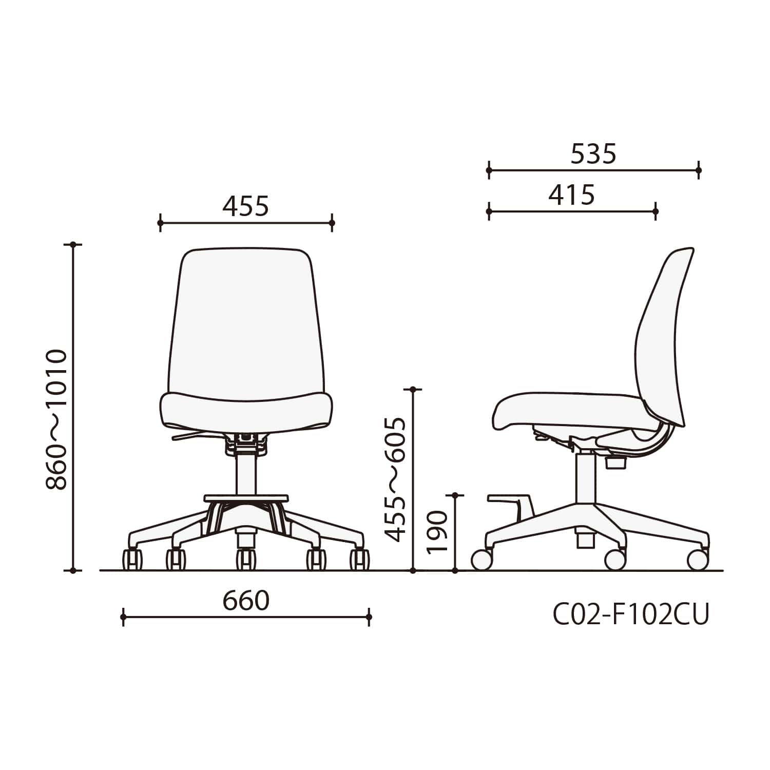 ブラック樹脂脚／背座同色／ブラック