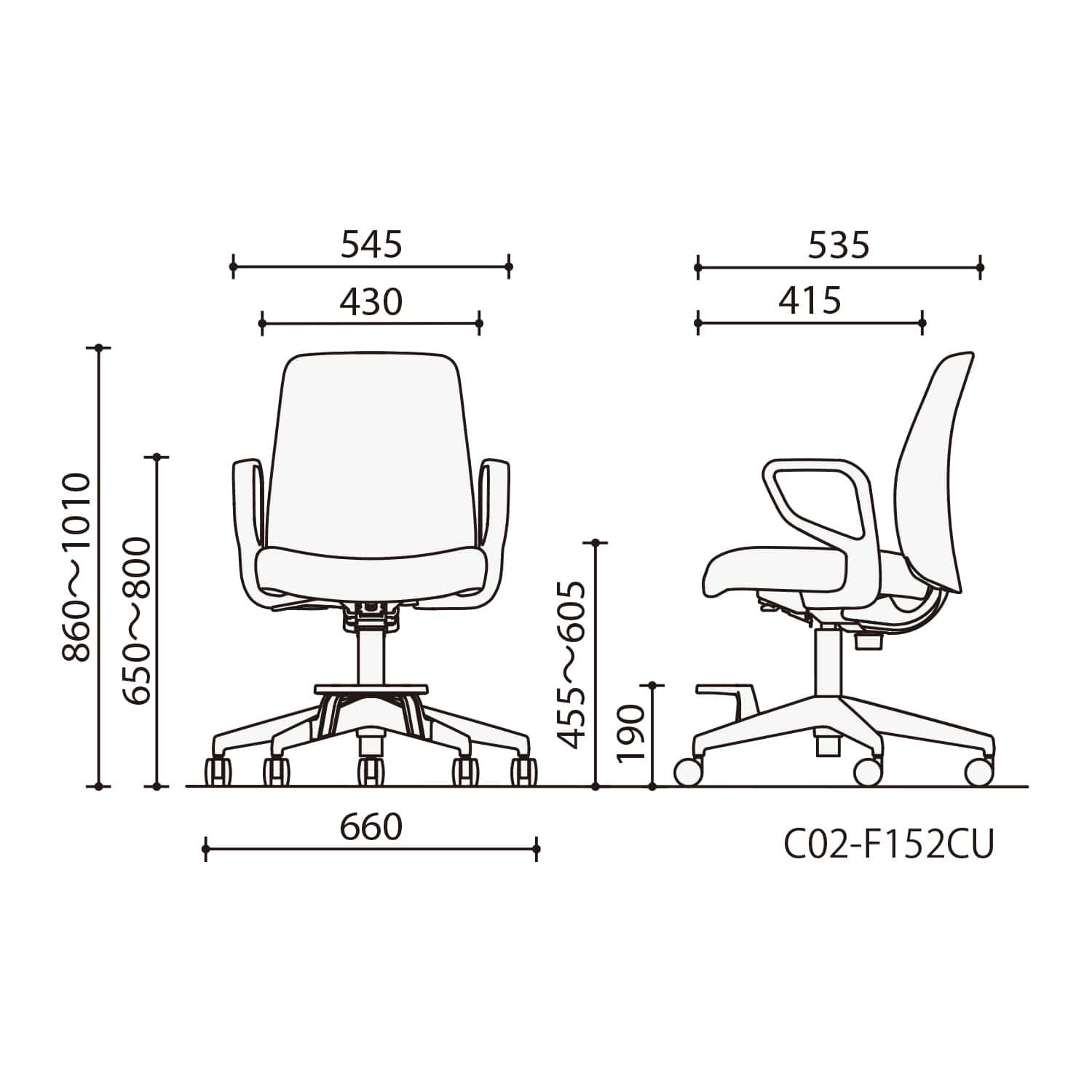 ブラック樹脂脚／背座同色／ブラック