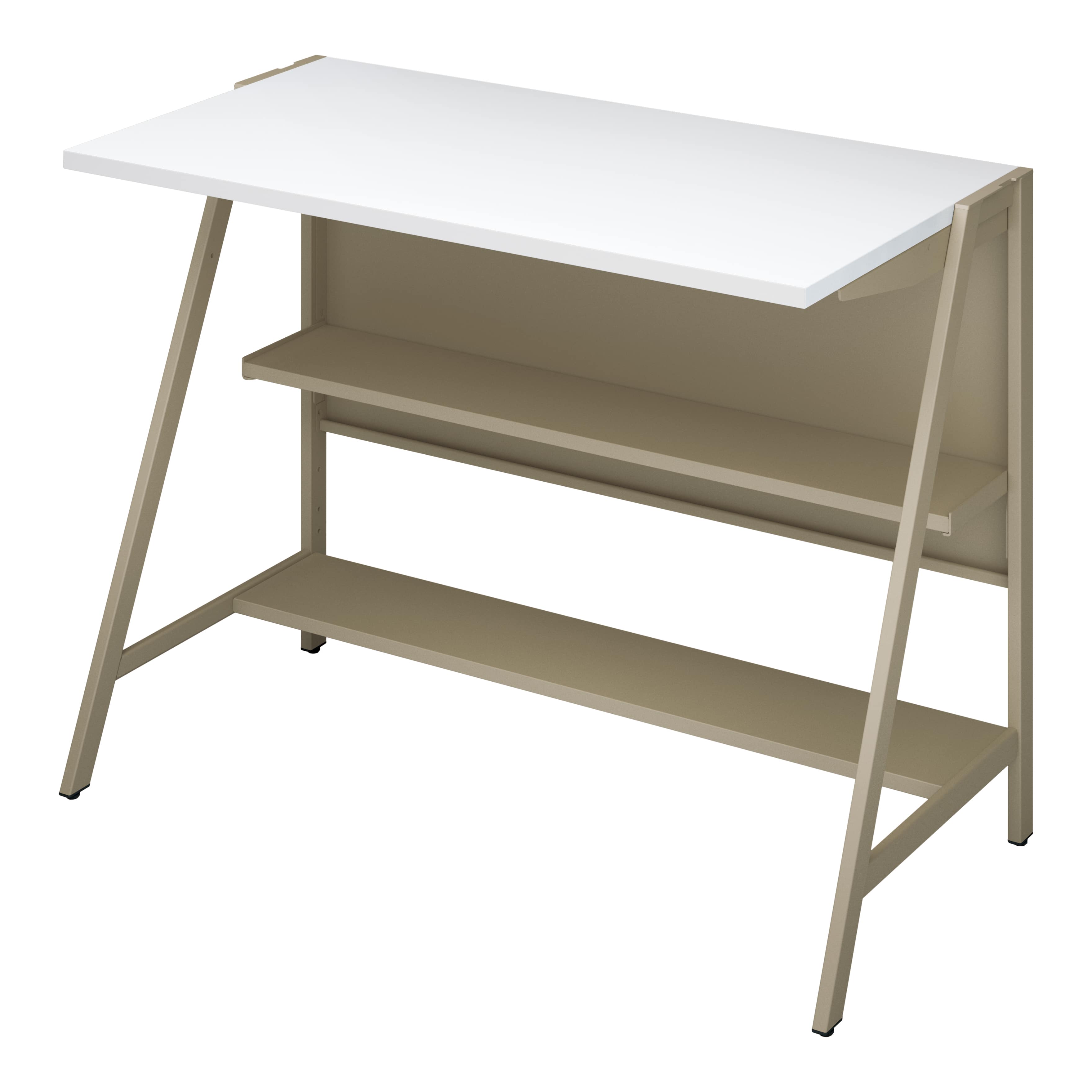 天板ホワイト／脚ベージュ