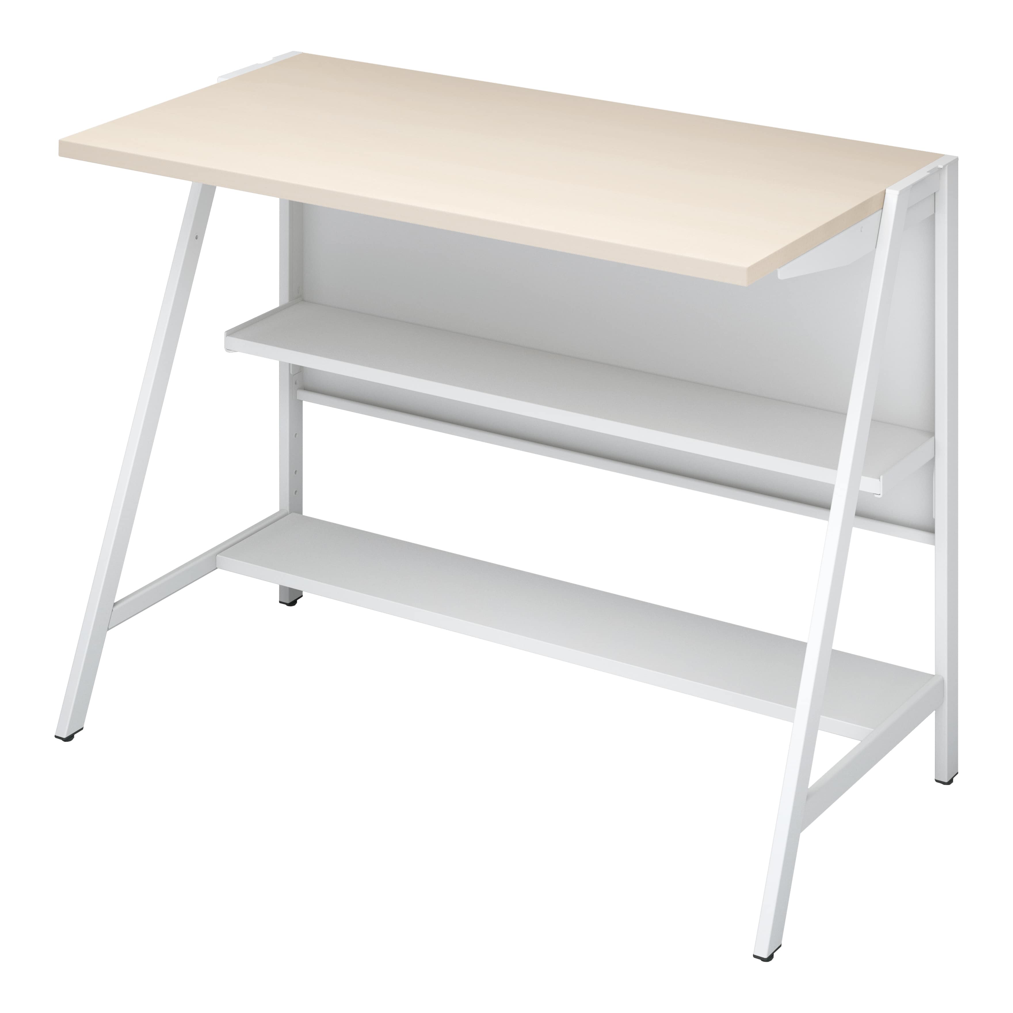 天板ホワイトナチュラル／脚ホワイト