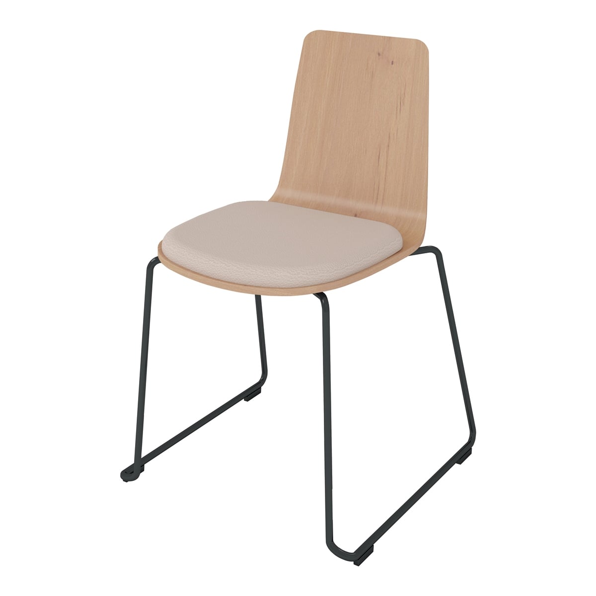 背座ティンバーミディアム／座パッド(レザー)ブライトグレー