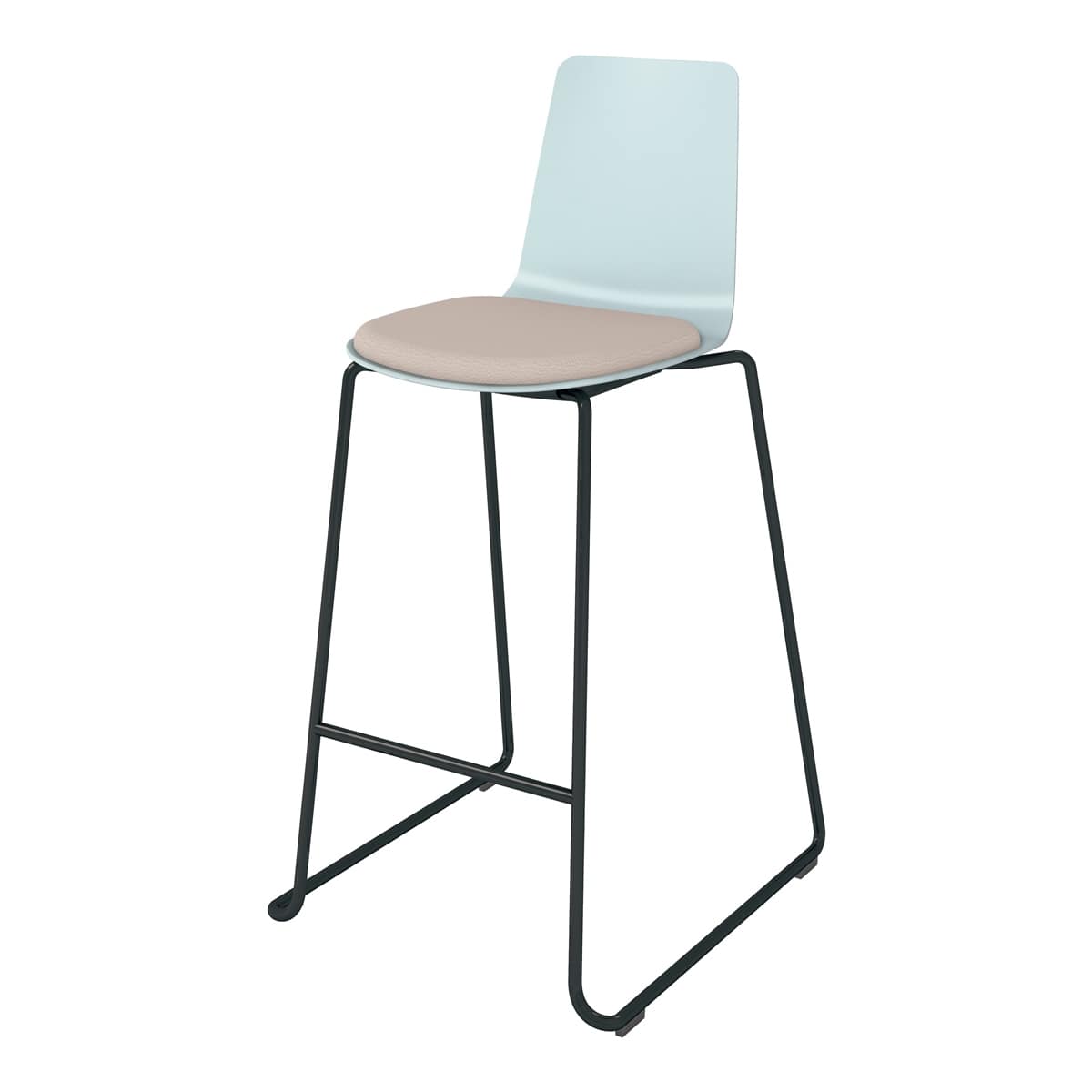 背座ホワイトターコイズ／座パッド(レザー)ブライトグレー