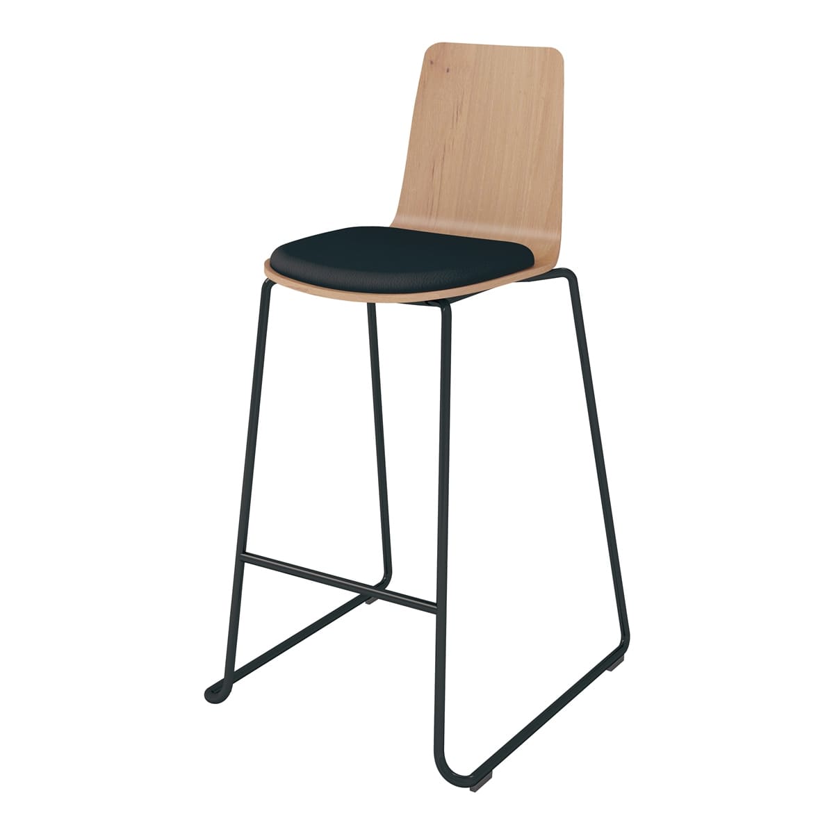 背座ティンバーミディアム／座パッド(レザー)ブラック