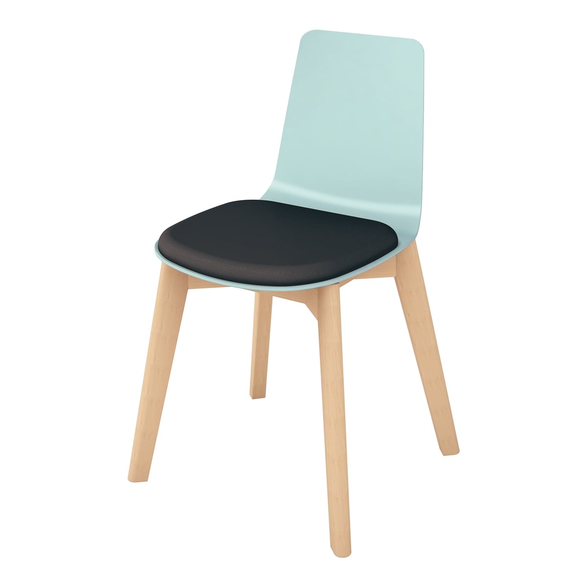 背座ホワイトターコイズ／座パッド(レザー)ブラック