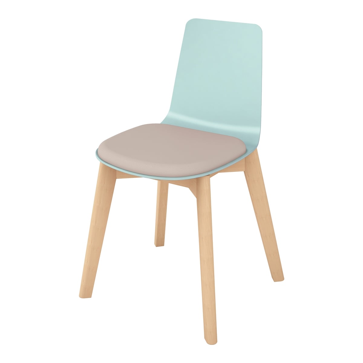 背座ホワイトターコイズ／座パッド(レザー)ブライトグレー