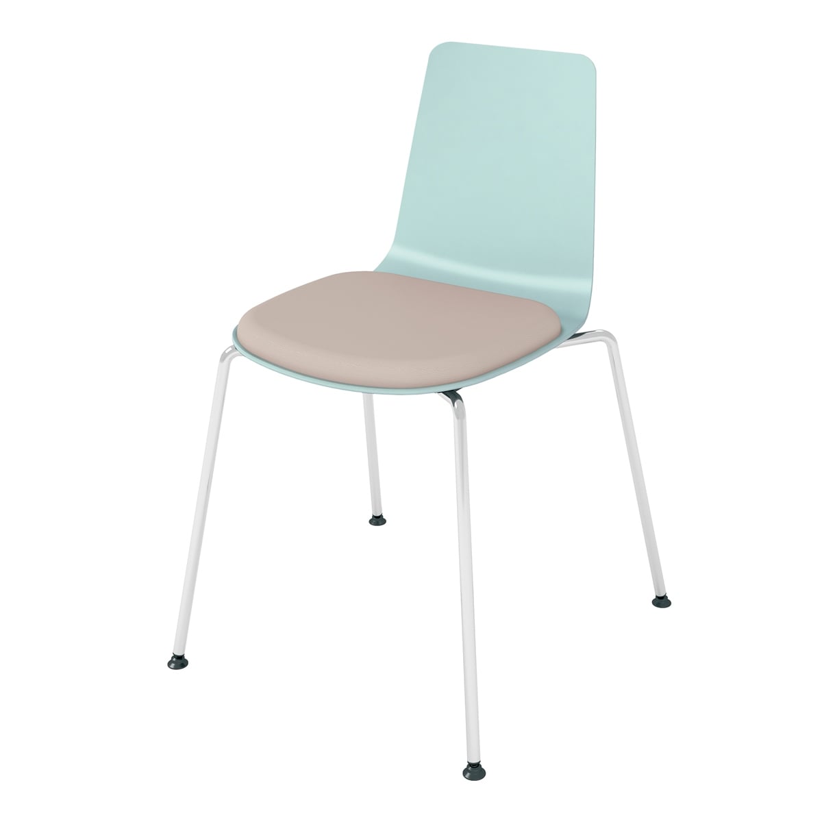 背座ホワイトターコイズ／座パッド(レザー)ブライトグレー