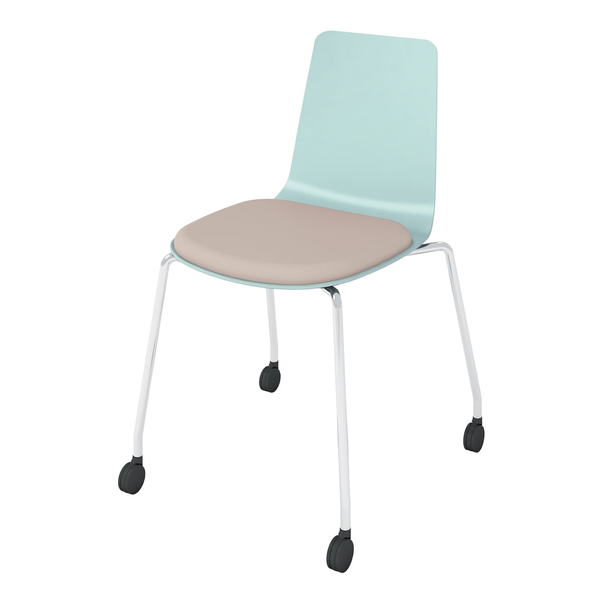 背座ホワイトターコイズ／座パッド(レザー)ブライトグレー