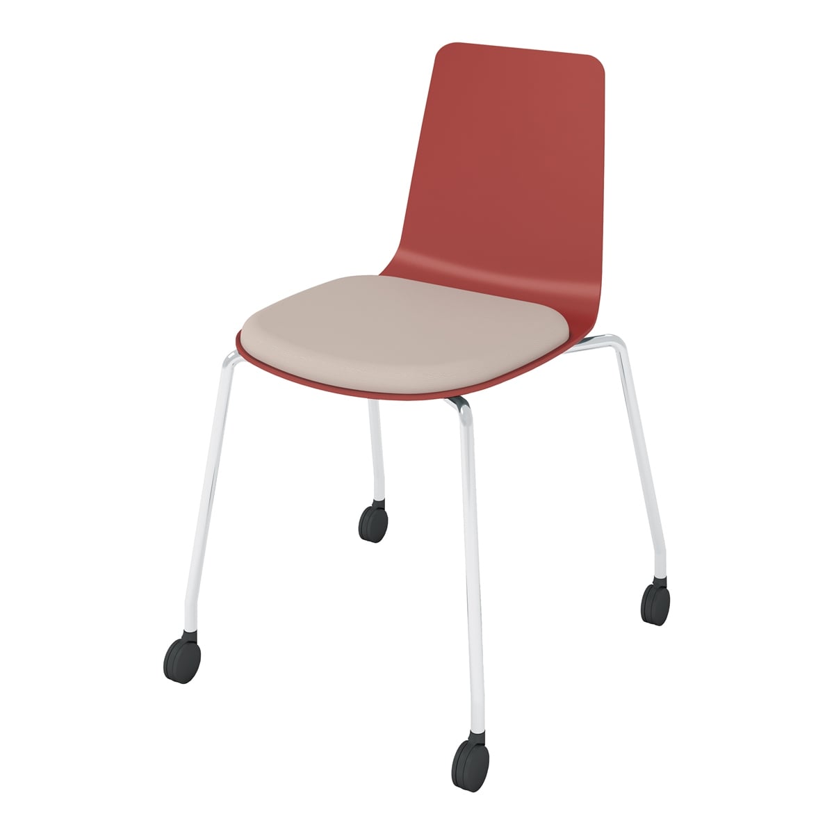 背座パーシアンレッド／座パッド(レザー)ブライトグレー