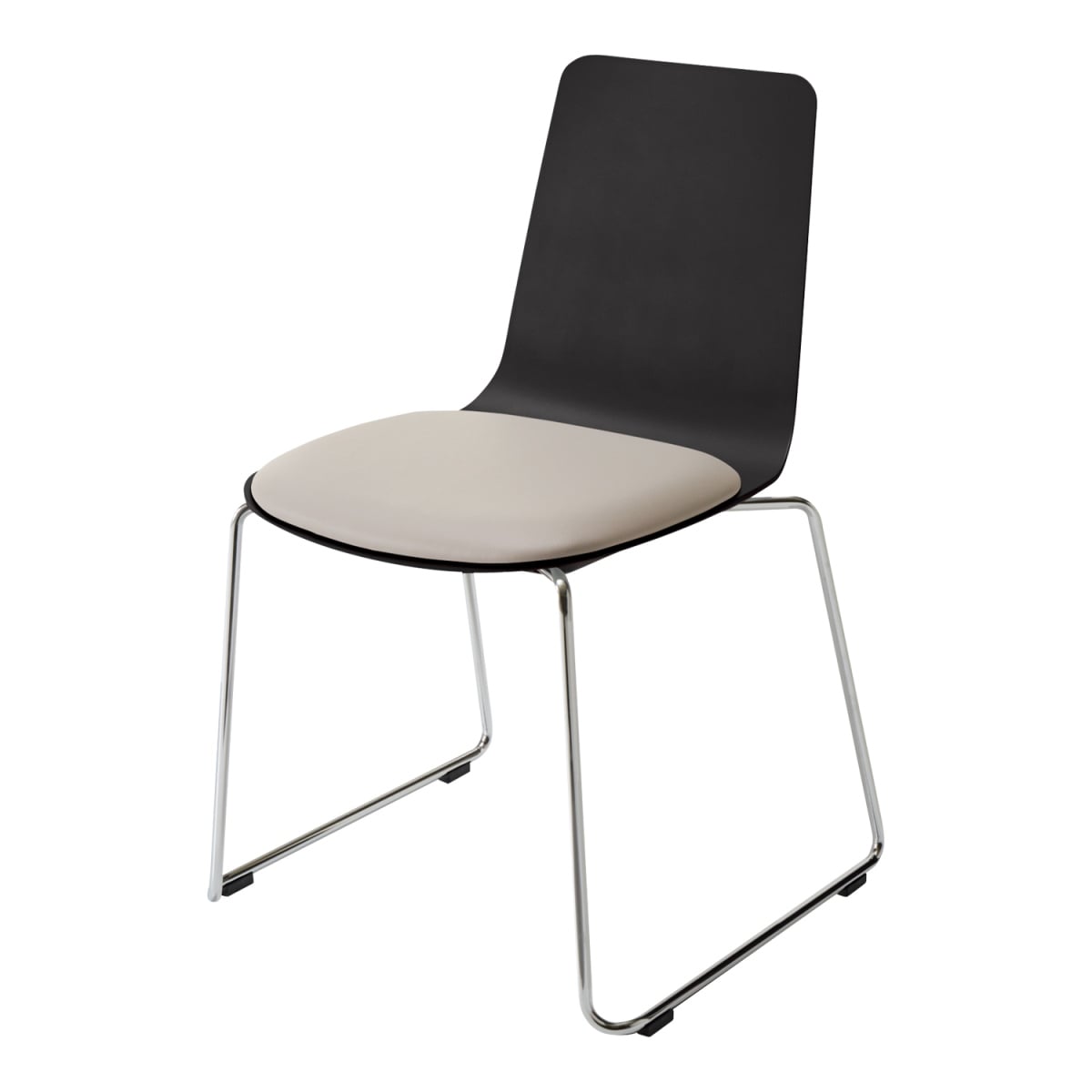 背座ブラック／座パッド(レザー)ブライトグレー