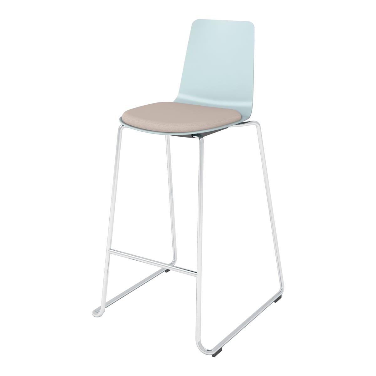 背座ホワイトターコイズ／座パッド(レザー)ブライトグレー