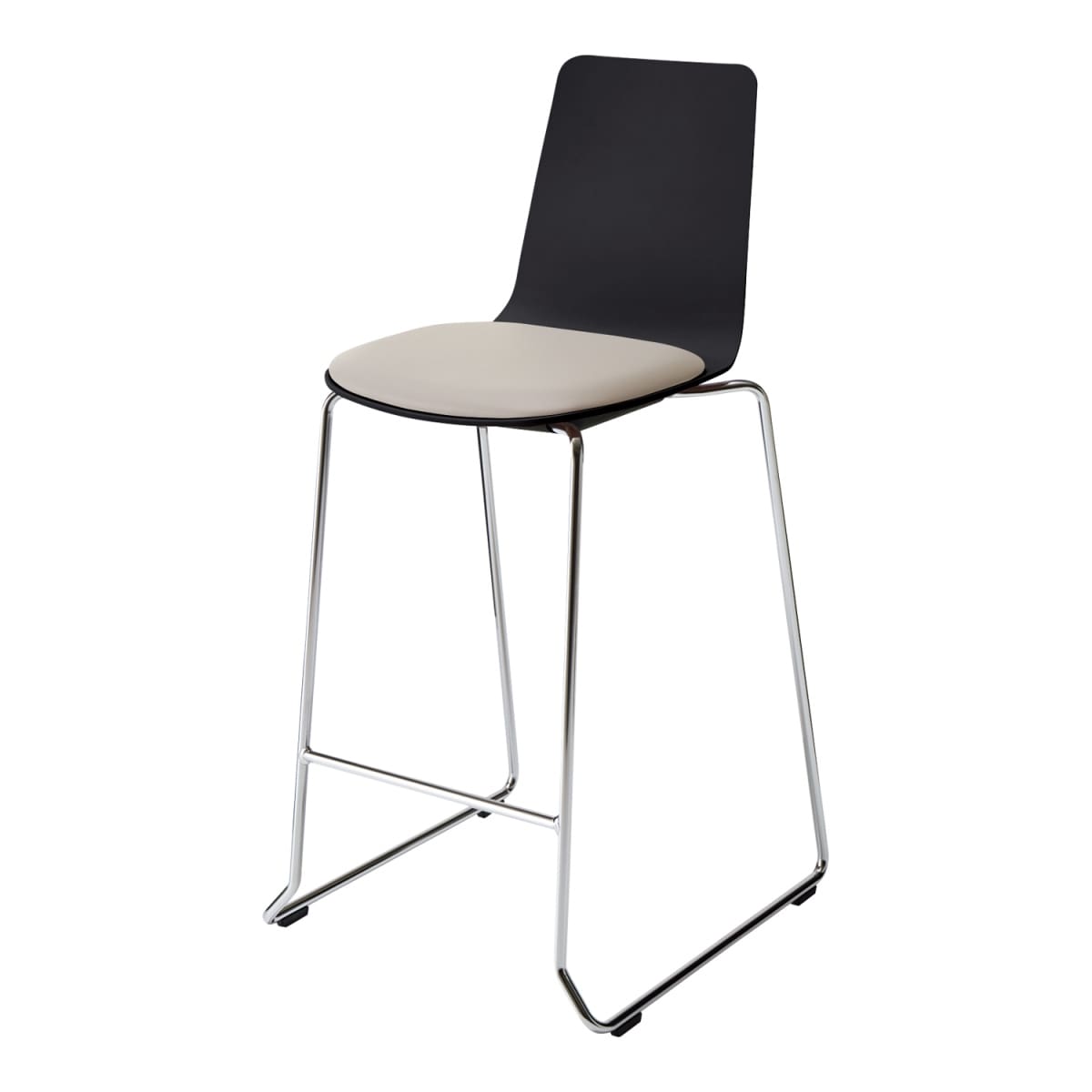 背座ブラック／座パッド(レザー)ブライトグレー