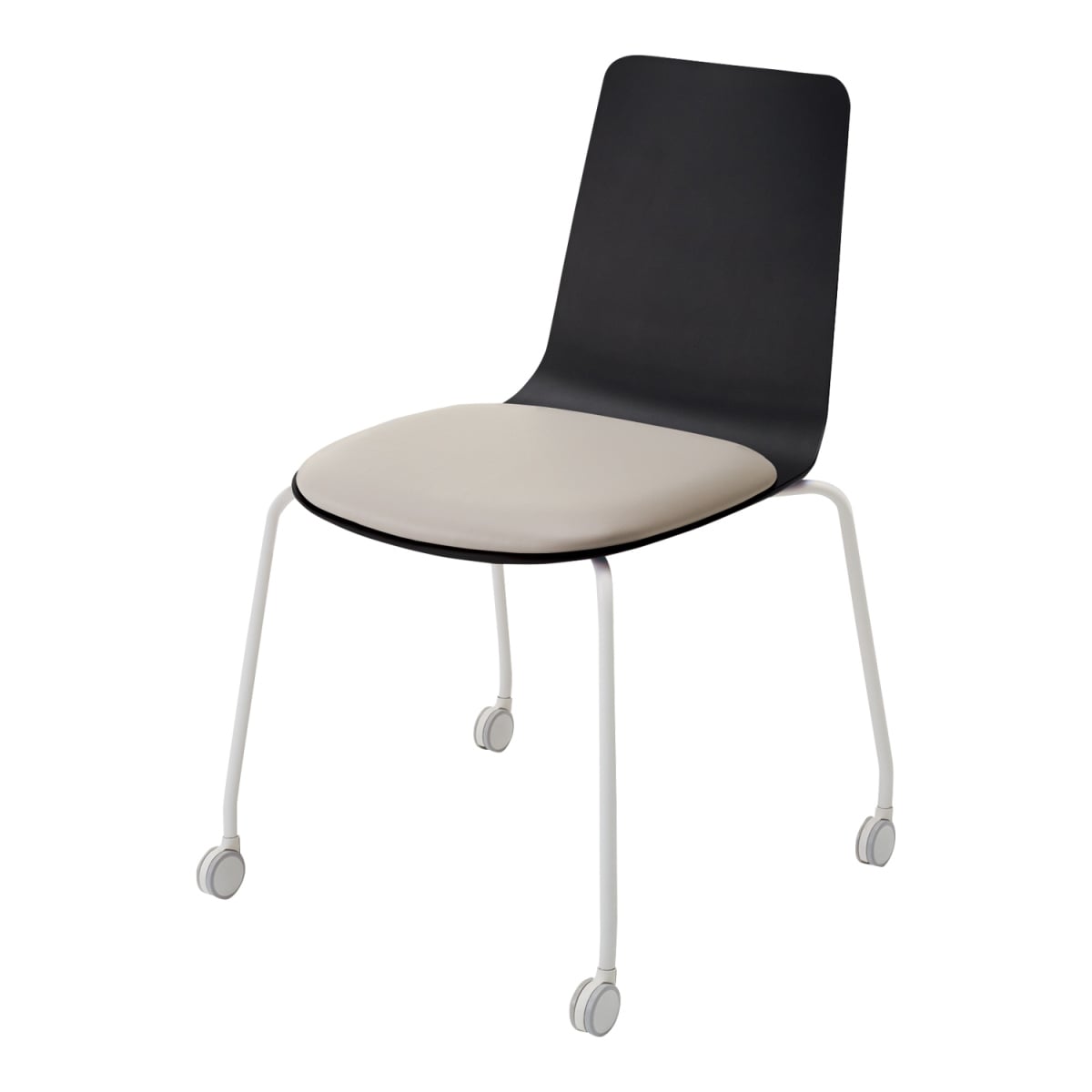 背座ブラック／座パッド(レザー)ブライトグレー