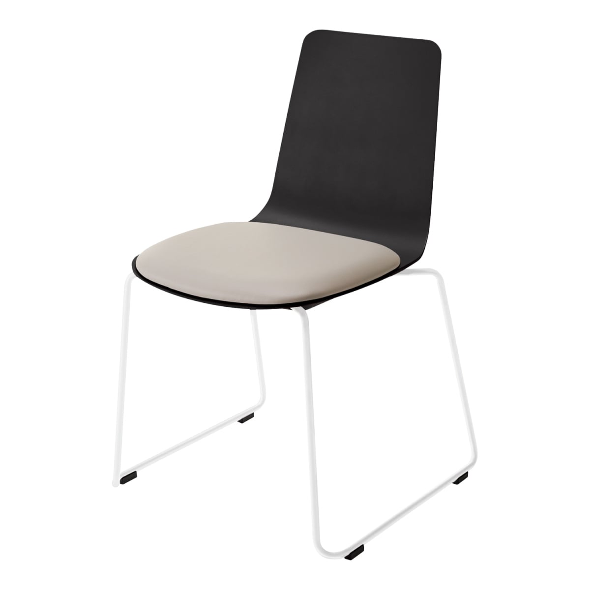 背座ブラック／座パッド(レザー)ブライトグレー