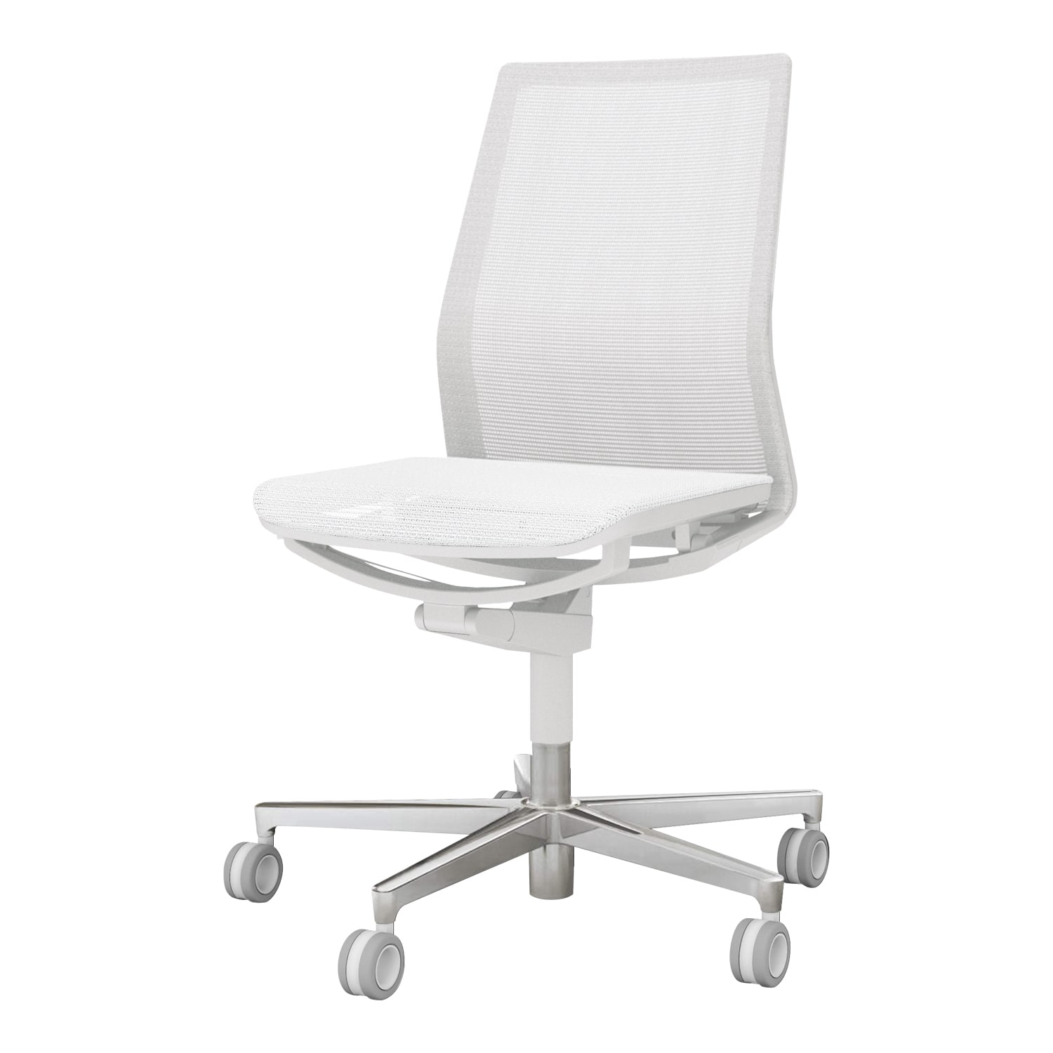 本体ホワイト／ポリッシュ脚／背座同色／ホワイト