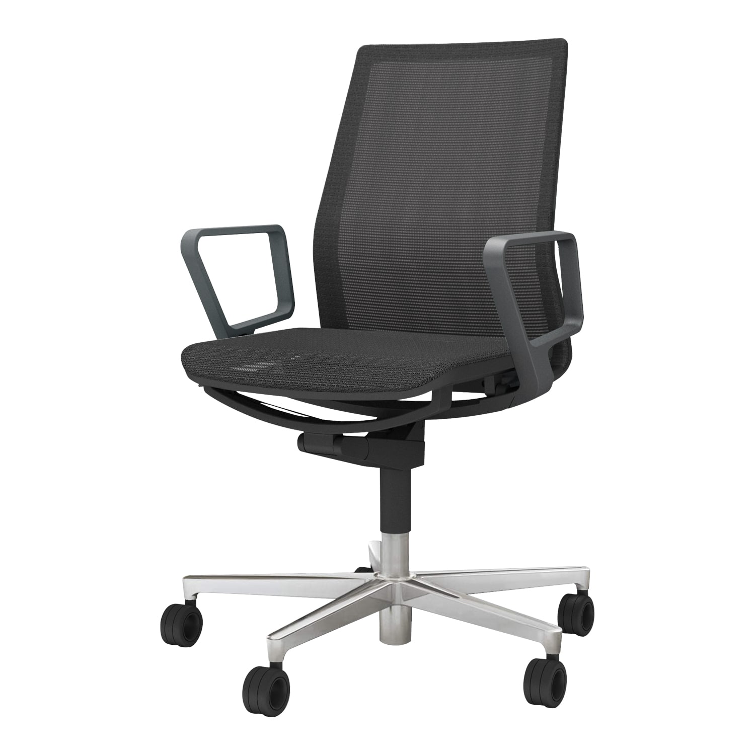 本体ブラック／ポリッシュ脚／背座同色／ブラック