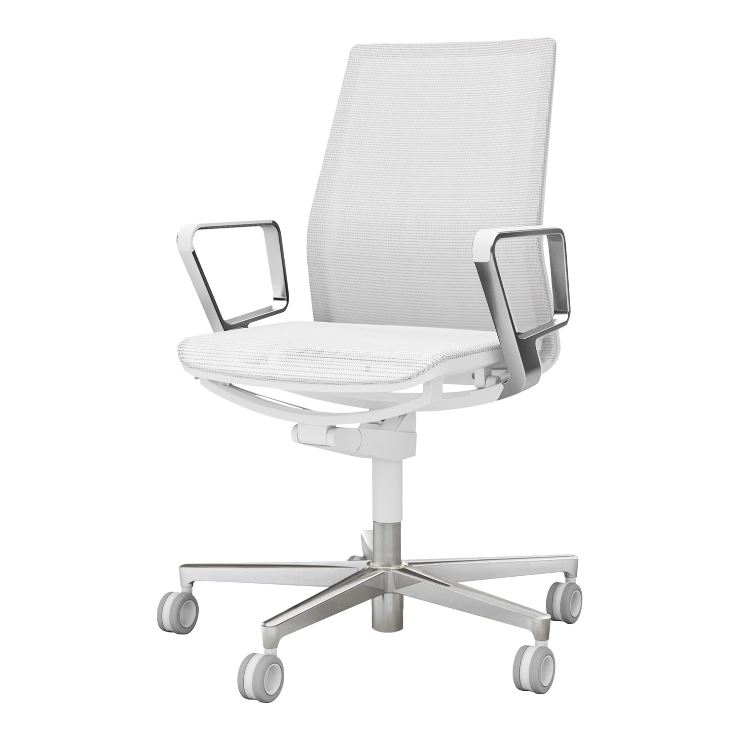 本体ホワイト／ポリッシュ脚／背座同色／ホワイト