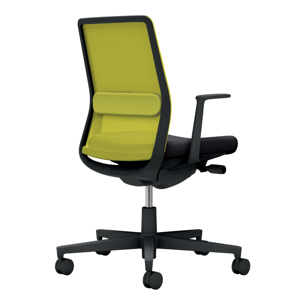 背・ランバー：ライトオリーブ／座：ブラック