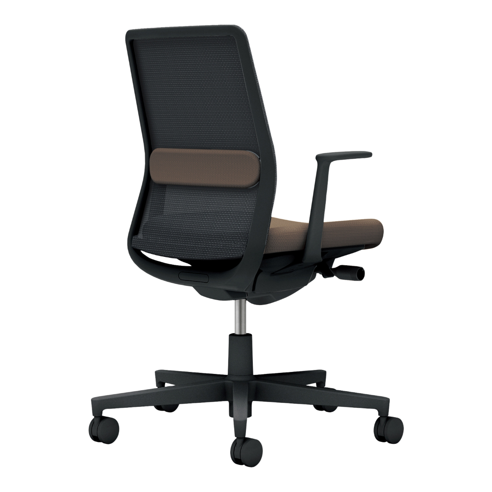 背：ブラック／座・ランバー： ダークグレージュ