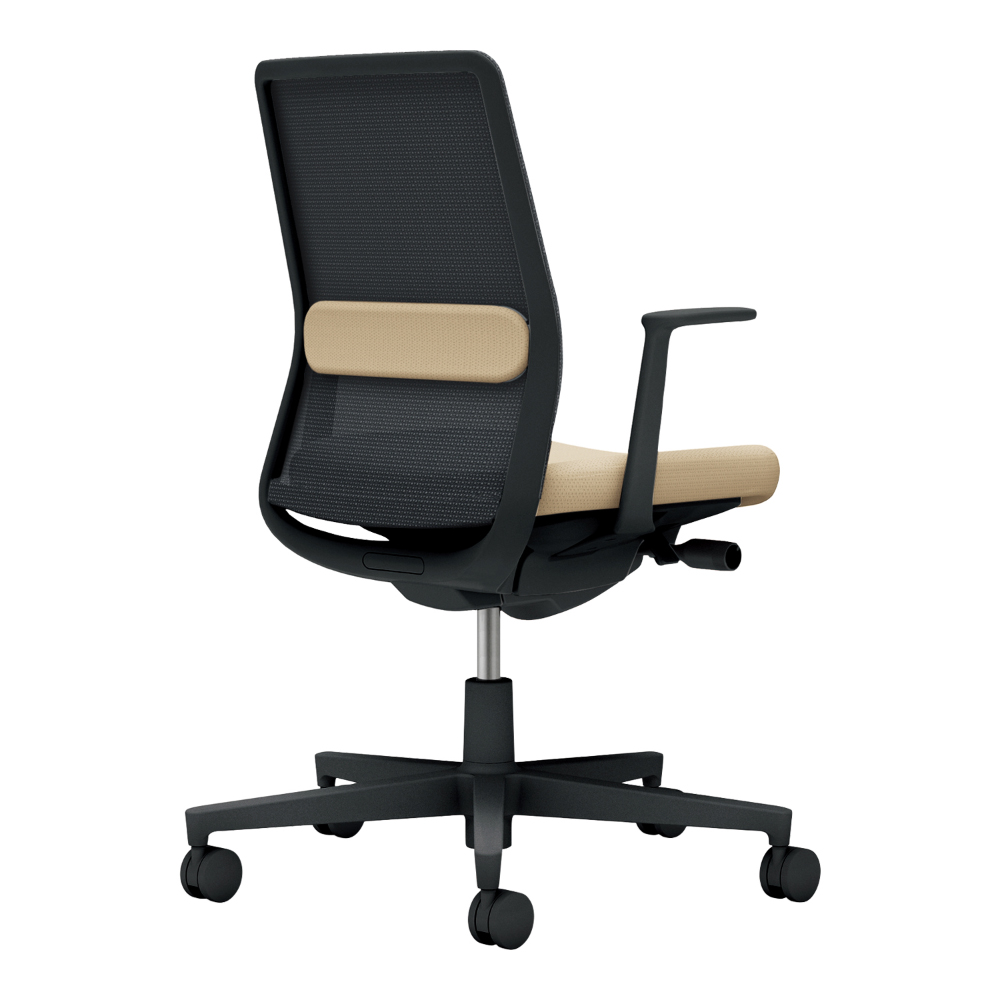 背：ブラック／座・ランバー： ソフトベージュ