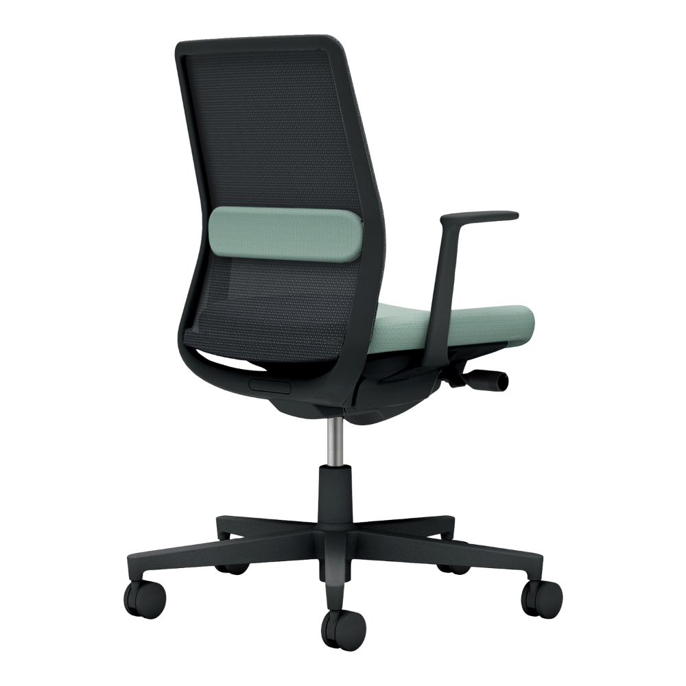 背:ブラック/座・ランバー: アッシュターコイズ