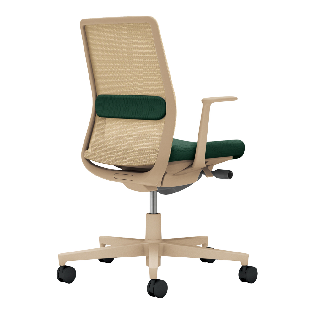 背:ソフトベージュ/座・ランバー: ディープグリーン