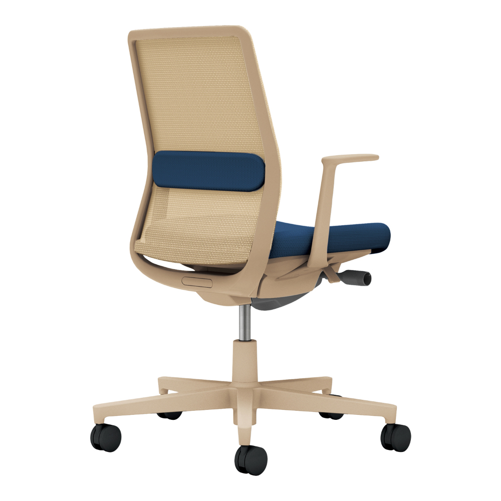 背：ソフトベージュ／座・ランバー： ネイビー