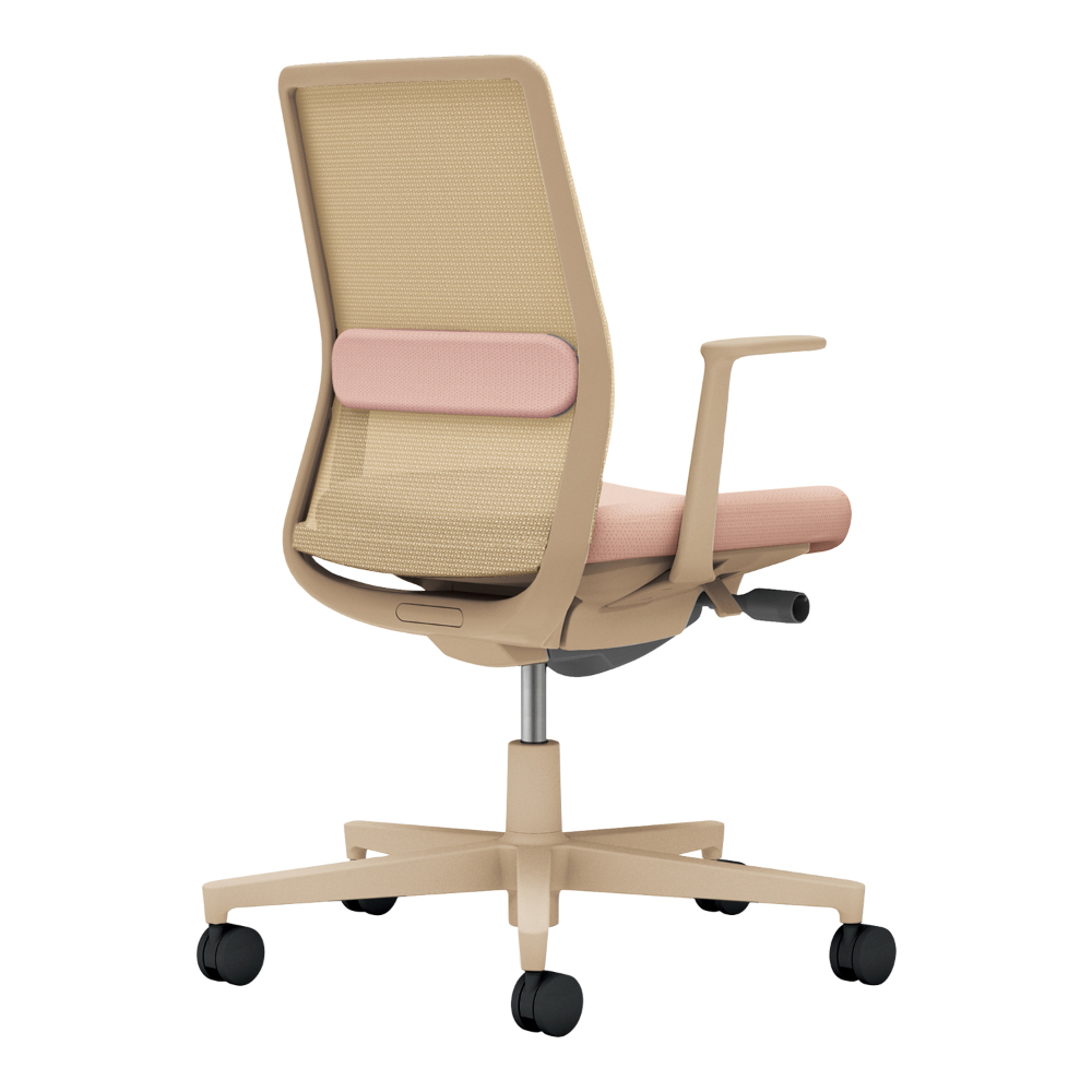 背：ソフトベージュ／座・ランバー： アッシュピンク