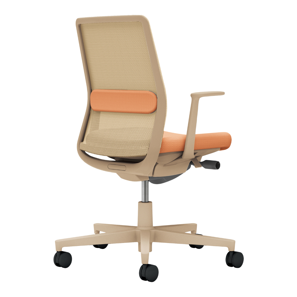 背:ソフトベージュ/座・ランバー: ペールテラコッタ