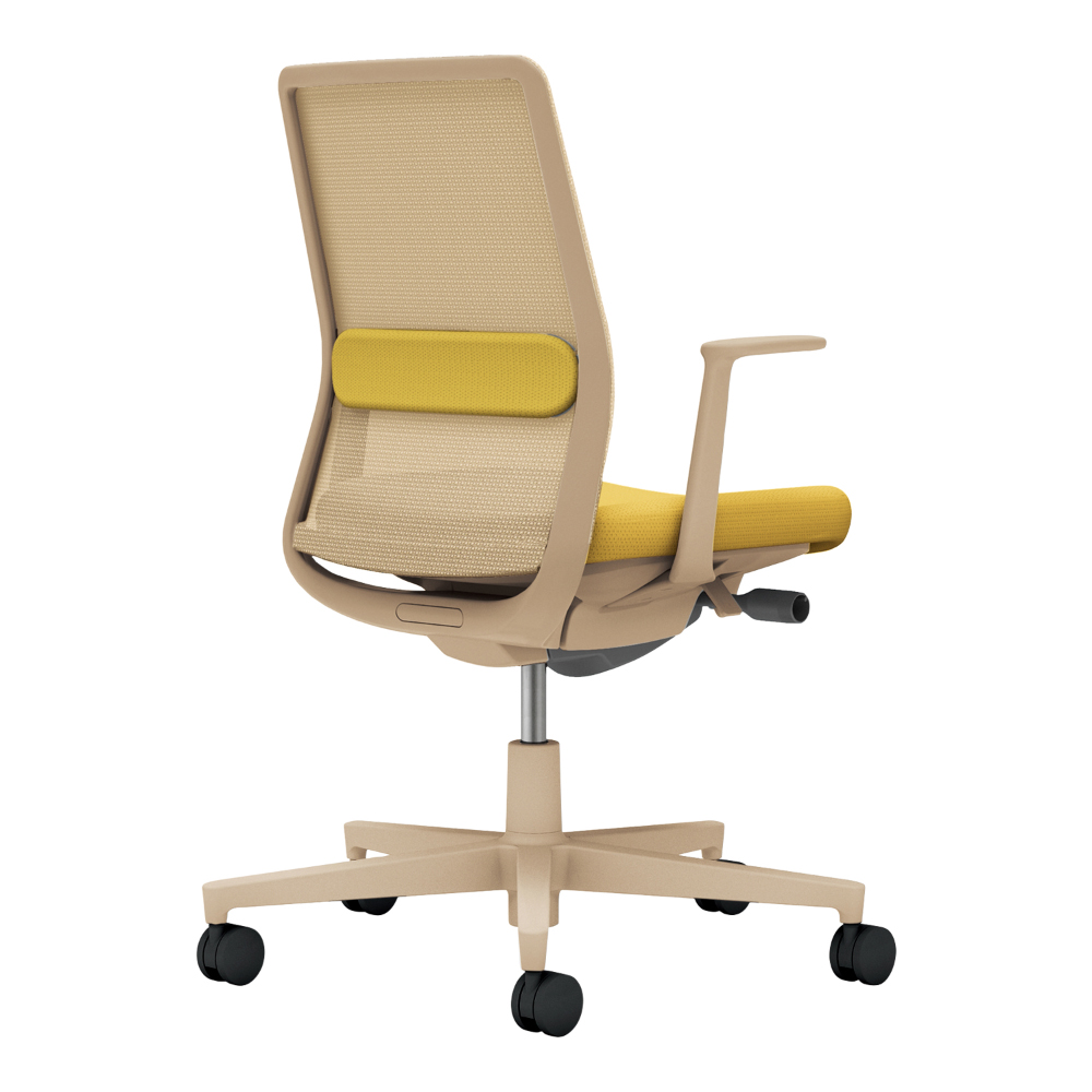 背:ソフトベージュ/座・ランバー: オリーブイエロー