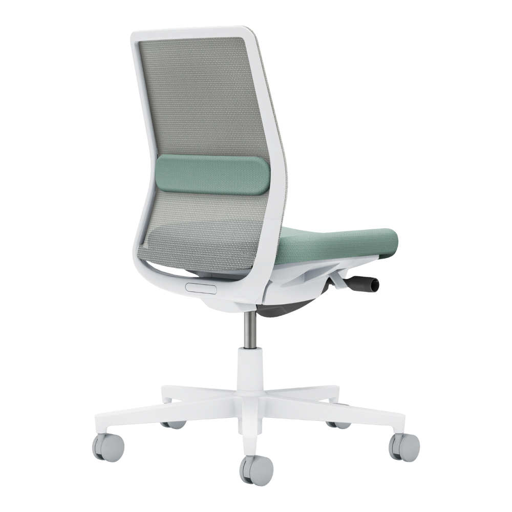 背：ライトグレー／座・ランバー： アッシュターコイズ