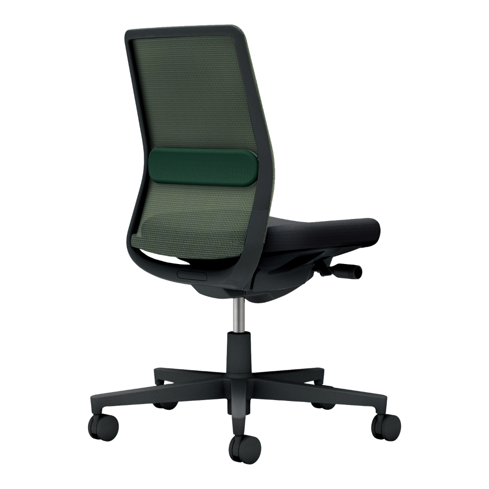 背・ランバー：ディープグリーン／座：ブラック