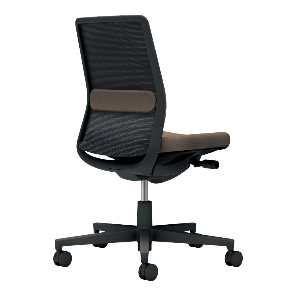 背：ブラック／座・ランバー： ダークグレージュ