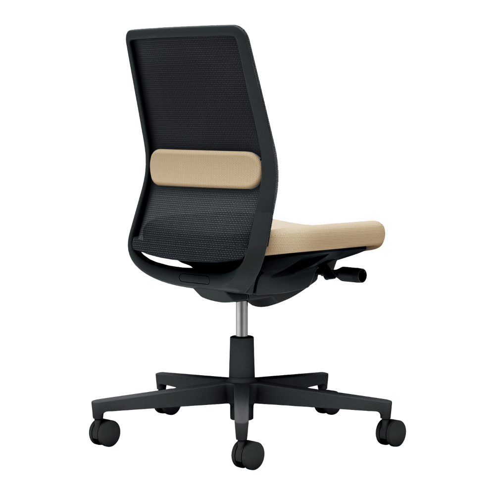 背：ブラック／座・ランバー： ソフトベージュ