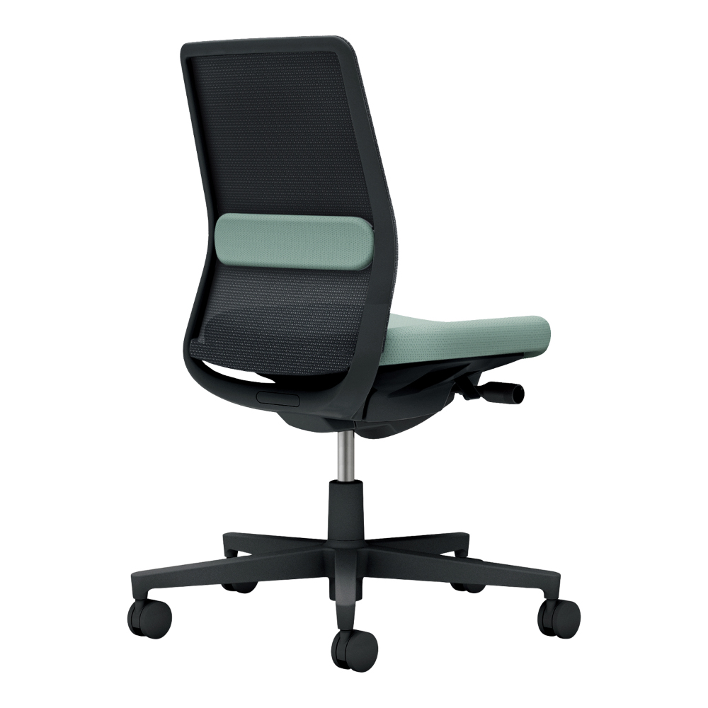 背：ブラック／座・ランバー： アッシュターコイズ