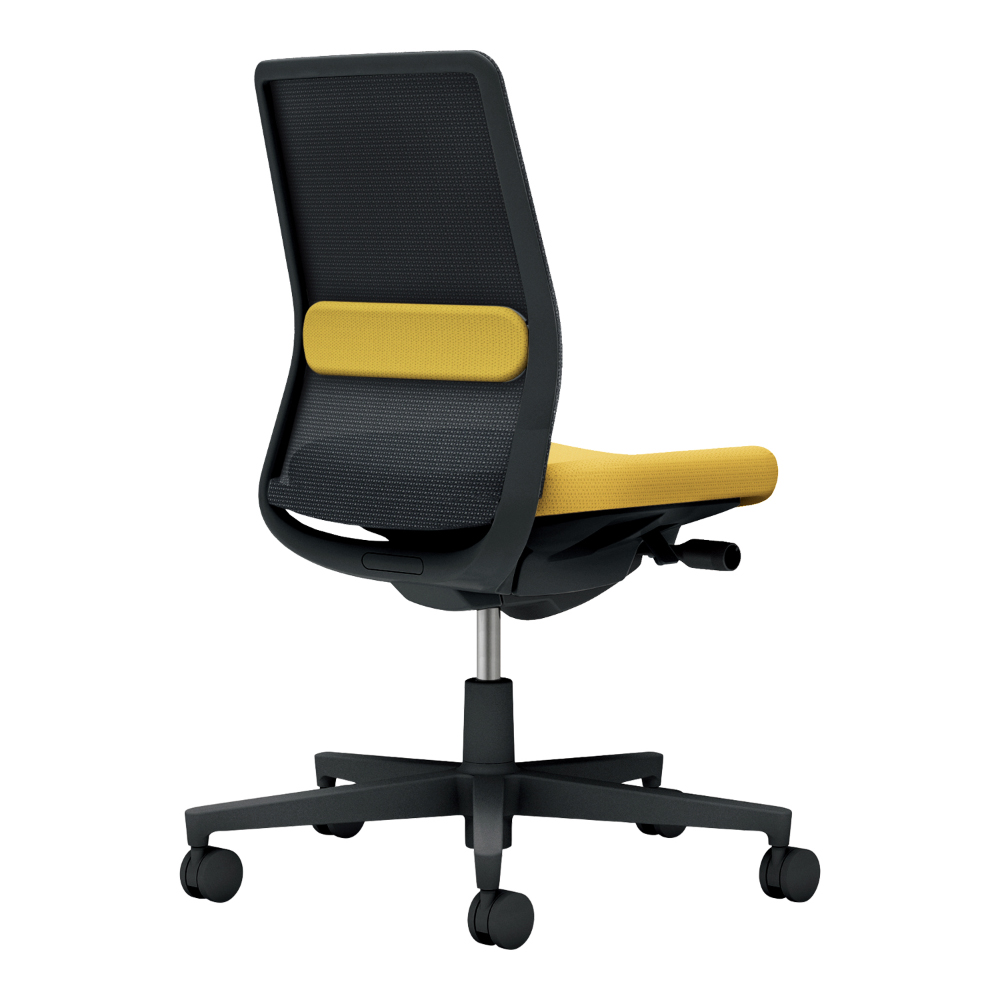 背：ブラック／座・ランバー： オリーブイエロー