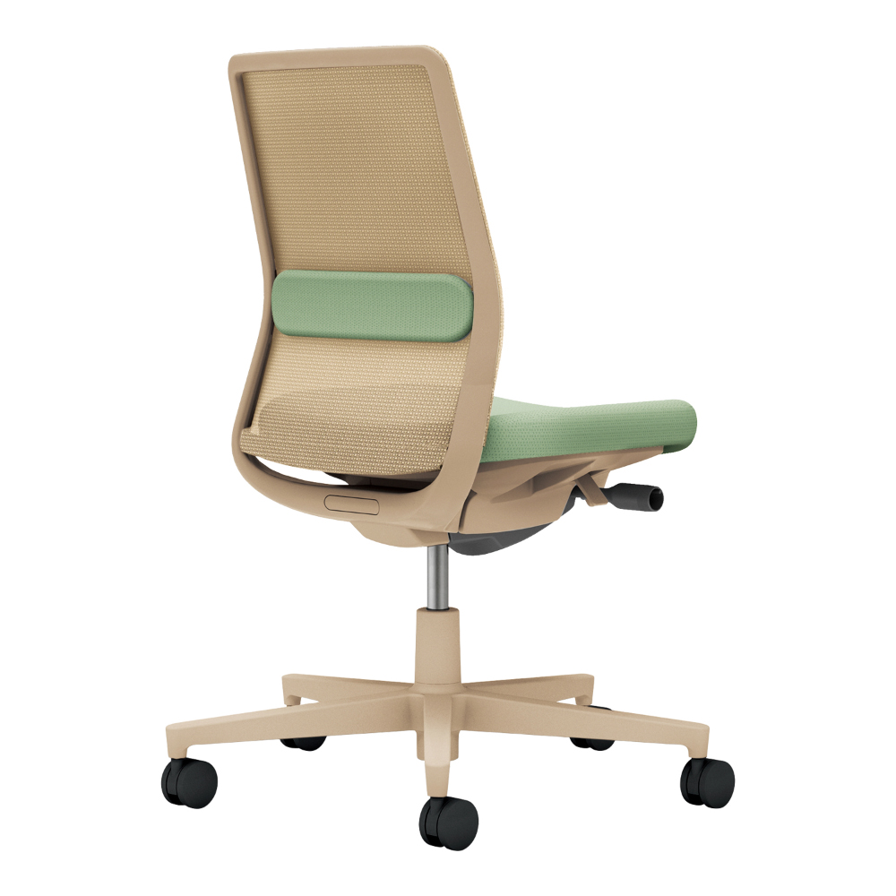 背：ソフトベージュ／座・ランバー： パウダーミント