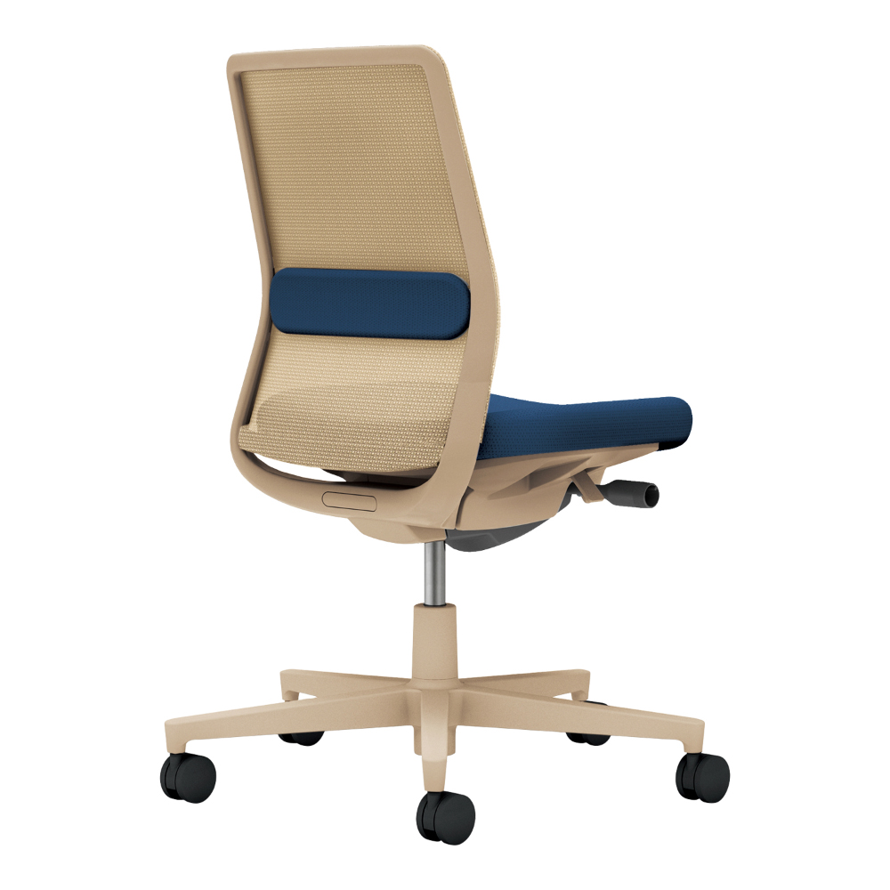 背：ソフトベージュ／座・ランバー： ネイビー