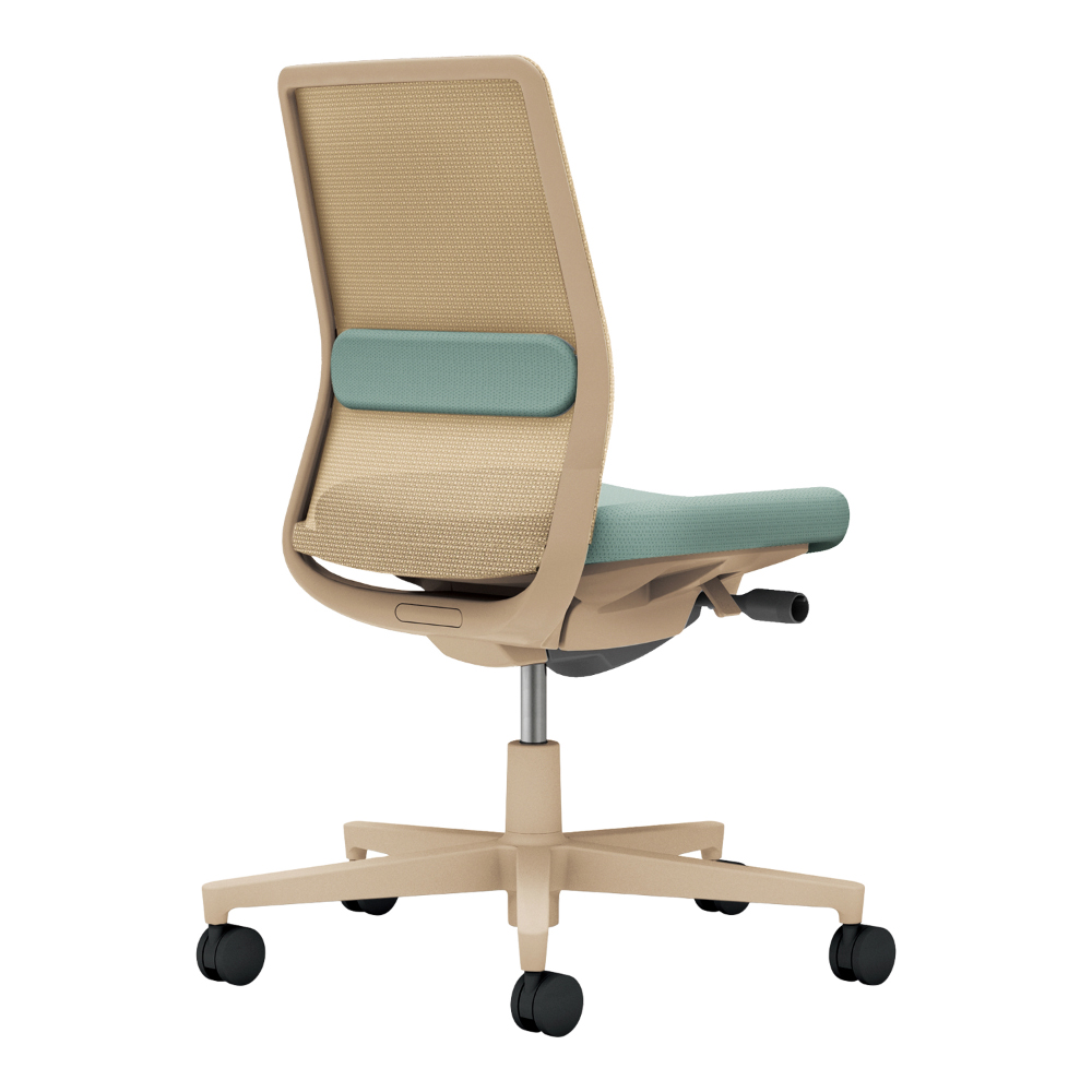 背：ソフトベージュ／座・ランバー： アッシュターコイズ