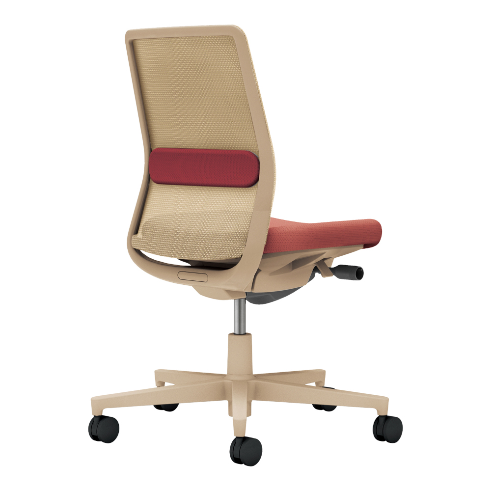 背：ソフトベージュ／座・ランバー： パーシアンレッド