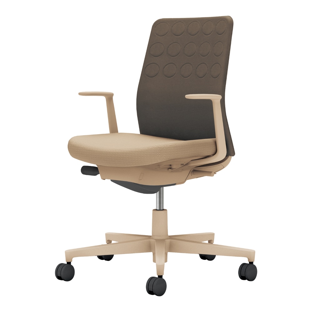 背:ダークグレージュ/座:ソフトベージュ